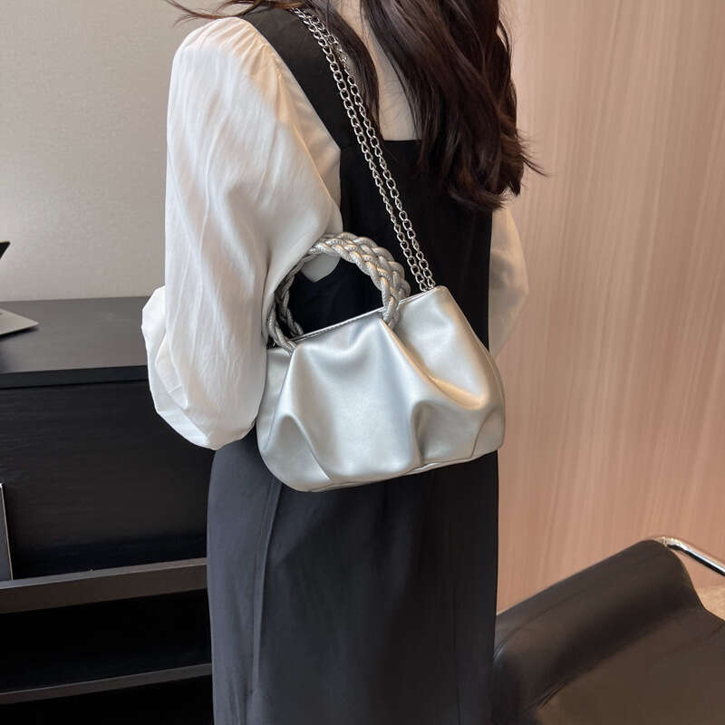Foreign Trade Popular Bag Women's Summer New Fashionable Pleated Cloud Chain Single Shoulder Crossbody Versatile Handbag