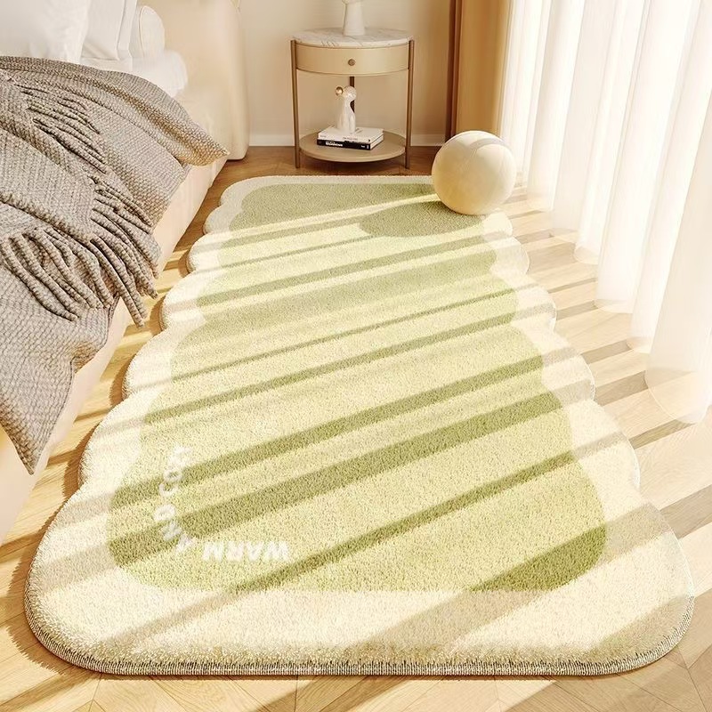 4681-49.99-PTX-Minimalist Solid Color Carpet Living Room Sofa Large Area Decorative Rug Bedroom Lines Polyester Thickened Furry Home Floor Mats
