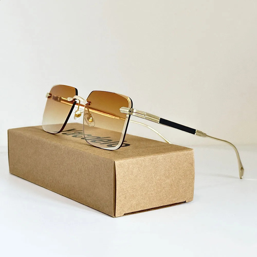Fashion Rimless Sunglasses Women Outdoor Sunglasses For Men Vintage Trending Glasses Lentes Oculos Drop 241230