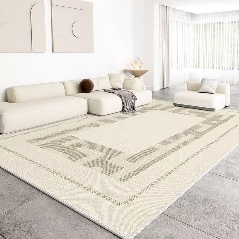 4571-389.-53.8-GZX-Minimalist Solid Color Carpet Living Room Sofa Large Area Decorative Rug Bedroom Lines Polyester Thickened Furry Home Floor Mats