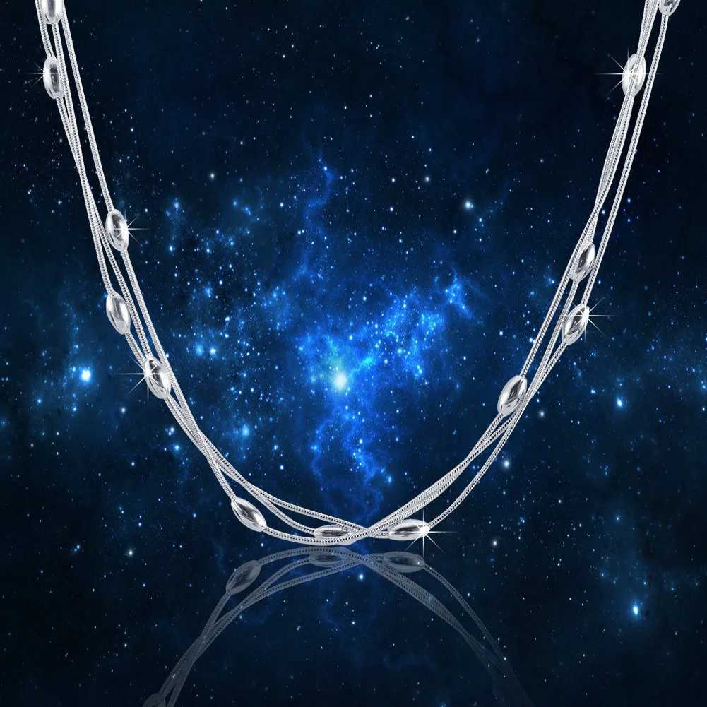 925 sterling silver charm bead necklace suitable for womens luxury fashion parties weddings jewelry Christmas gifts W241230