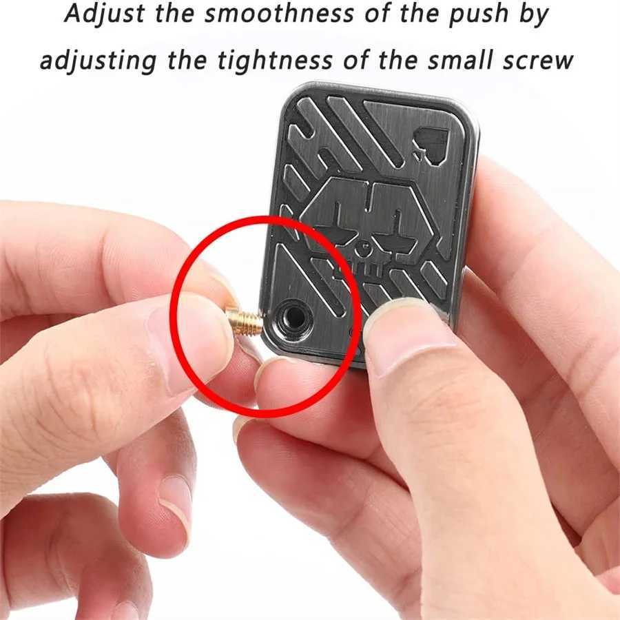 1 piece of metal Fidget toy - Metal poker push card Fidget slider pressure relief toy Fidget toy tactile coin office desk toy gift W241230