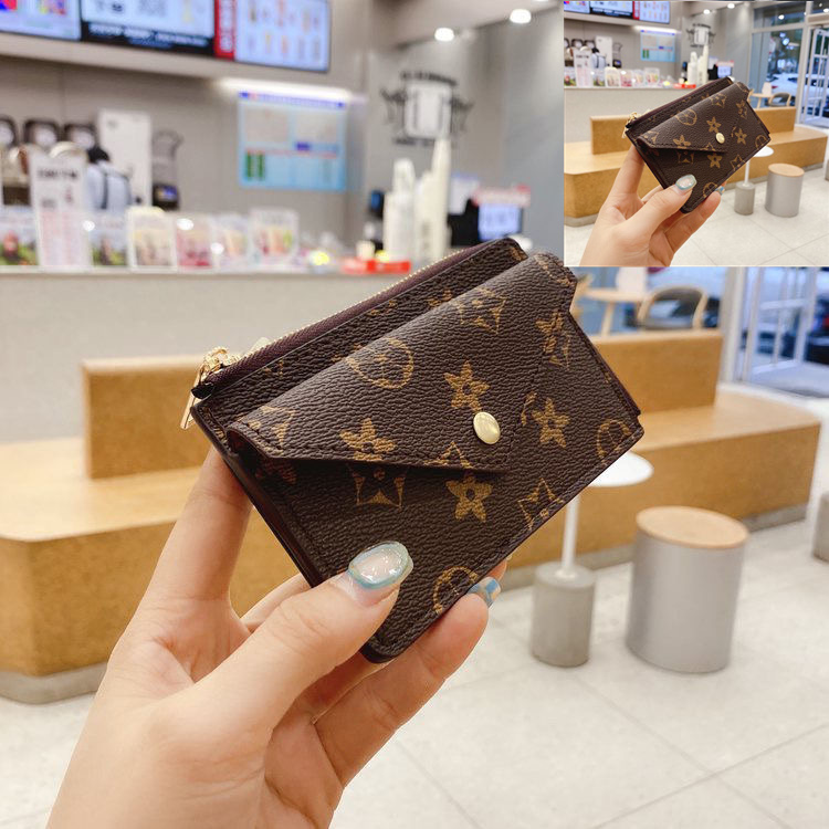 Genuine Leather Card Holder Designer Wallets Fashion Coin Purses Quality Cardholder Key Pouch Women Mens Bag Wallet Passport Holders Keychain Wristlets