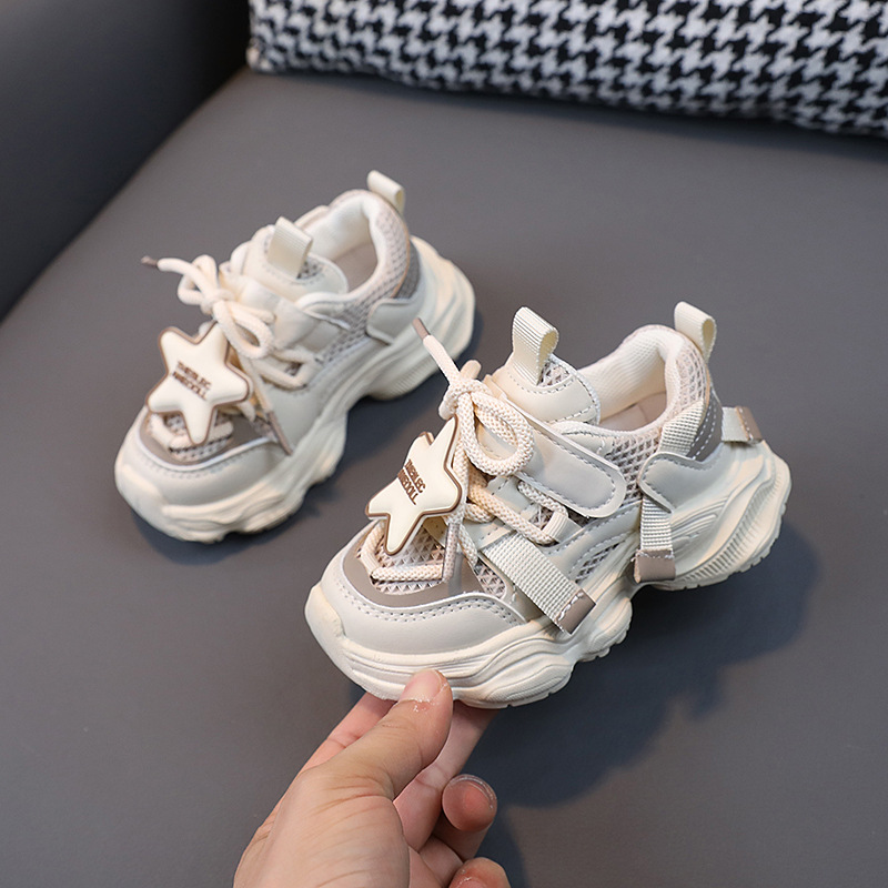 2025 Kids Sport Shoes Fashion Cross-tied Mesh Toddler Boys Sneakers Spring Autumn Kidsnest Children Girls Outdoor Running Shoes Sizes US5C-US12.5C