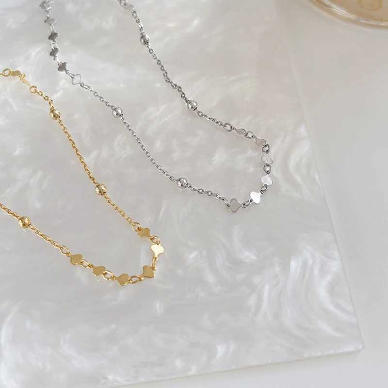 Fashionable 925 sterling silver necklace simple style chain charming heart-shaped chain necklace send exquisite jewelry for women W241230