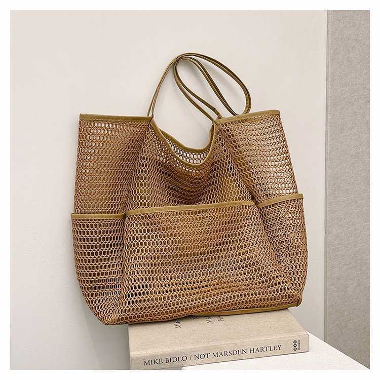 Women's One Shoulder Crossbody Straw Woven Bag, Women's Beach Bag, New Women's Tote Bag, Large Capacity Hollowed Out Handbag