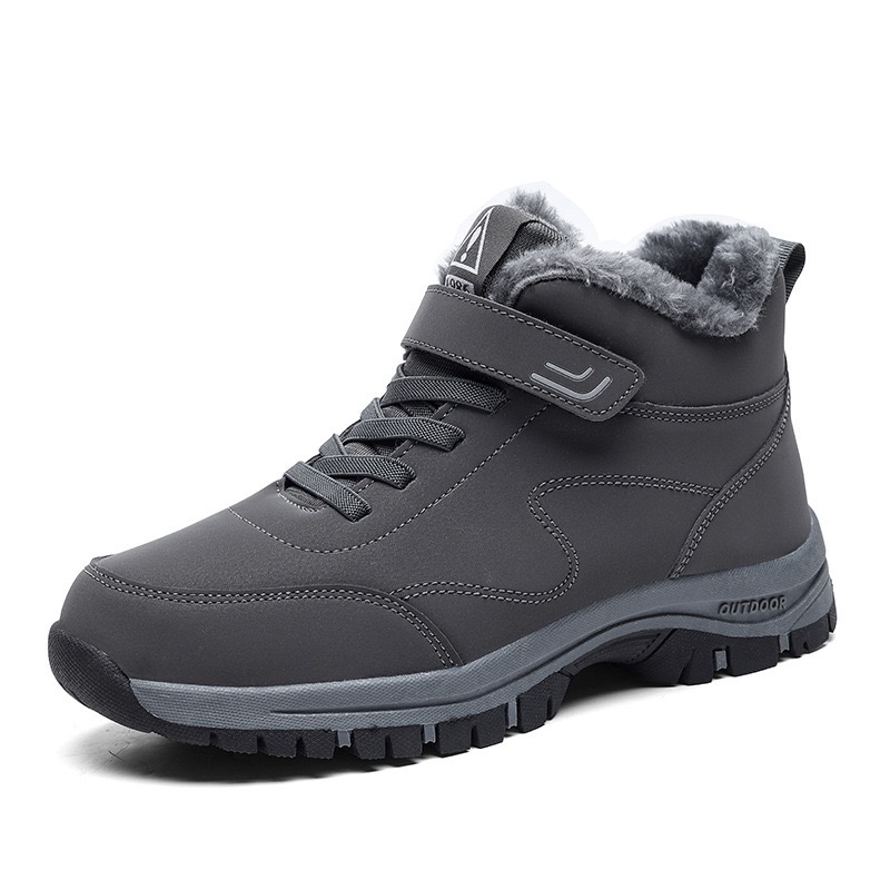 Women Mens Boots Winter Cotton Plush Pu Leather Waterproof Sneakers Climbing Hunting Shoes Outdoor Warm Hiking Boot 240904