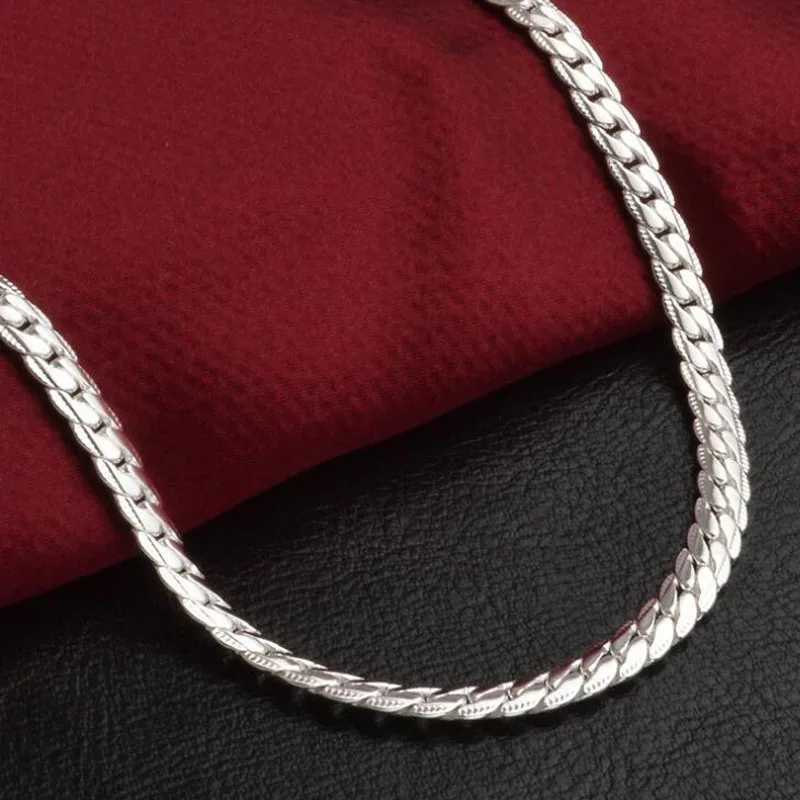 New 925 sterling silver charm necklace 16-24 inch chain high-quality mens fashion wedding engagement jewelry W241230