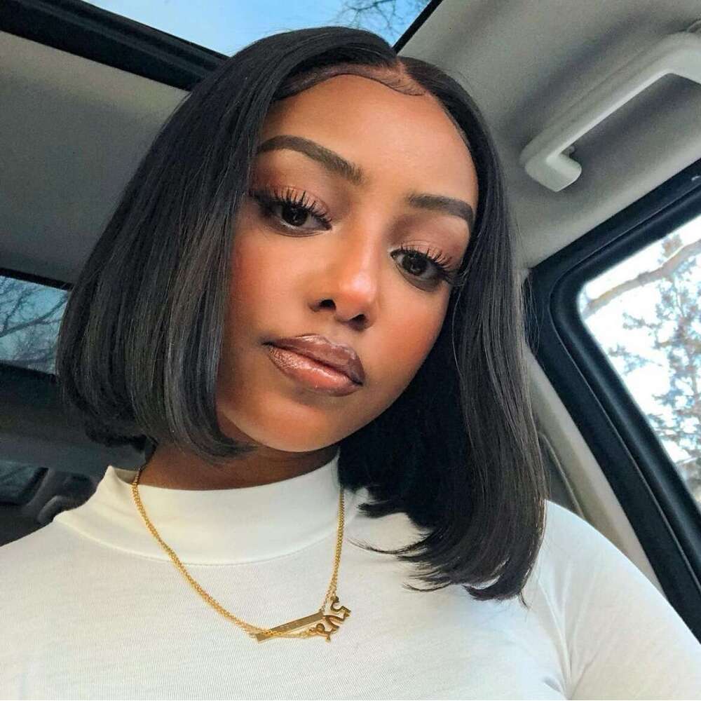 Lace Front Wig Cover T Shape T-Shaped Front Lace Bob Wig For Women, Black Headband, High-Temperature Spun And Hand Woven Wigs Kq2 Kq2