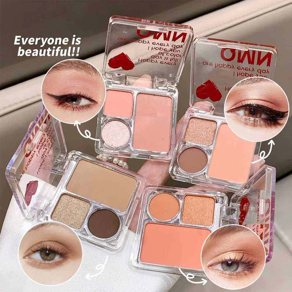 Four-Color Eyeshadow Palette Makeup Highlighter Creative Contour B Matte Waterproof Long Lasting Bright B Tray TravelXJ241230