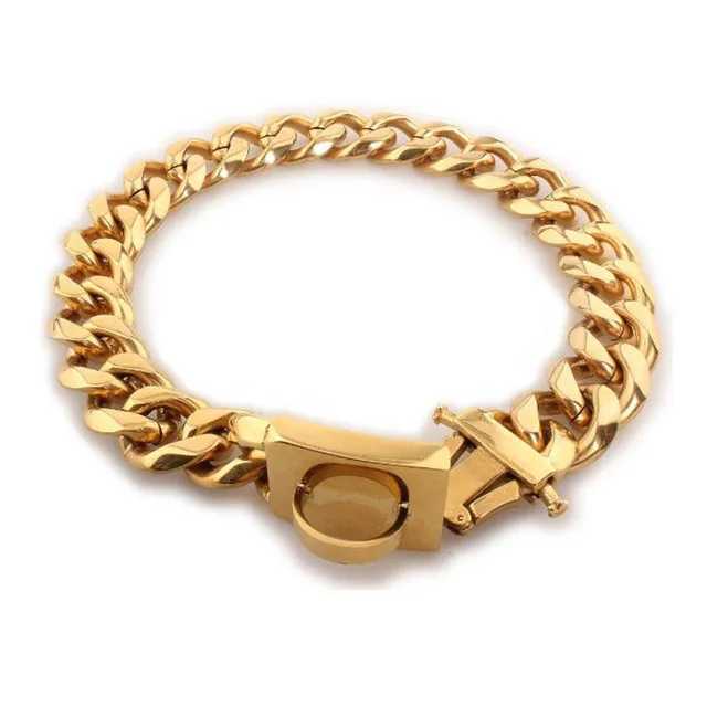 Strong Metal Dog Chain Collars Stainless Steel Pet Training Choke Collar For Large Dogs Pitbull Bulldog Silver Gold Show CollarXJ241230