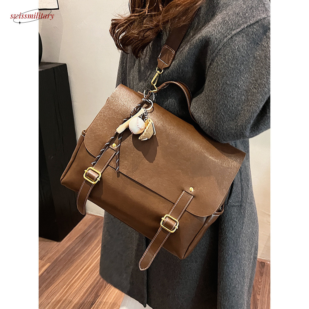 Backpack for women, large capacity casual handheld, British style student backpack, street trendy fashion travel backpack #49