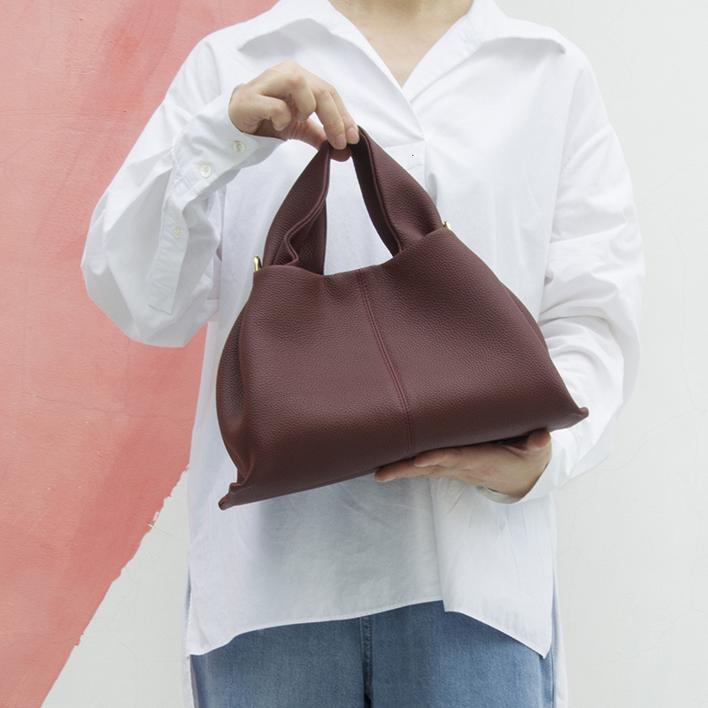 Donna-In Top Layer Cow Leather French Fashion Handbag Genuine Full Grained Calfskin Shoulder Bag For Women Soft Eleghant
