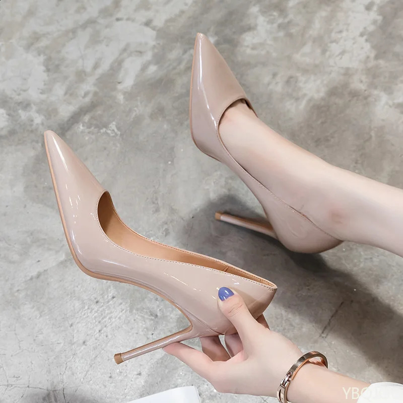 Ladies Ultra High Heels Sharp pointed shallow mouth versatile shoes Sexy nude single shoes Mary Jane womens pumps Zapatos 241227