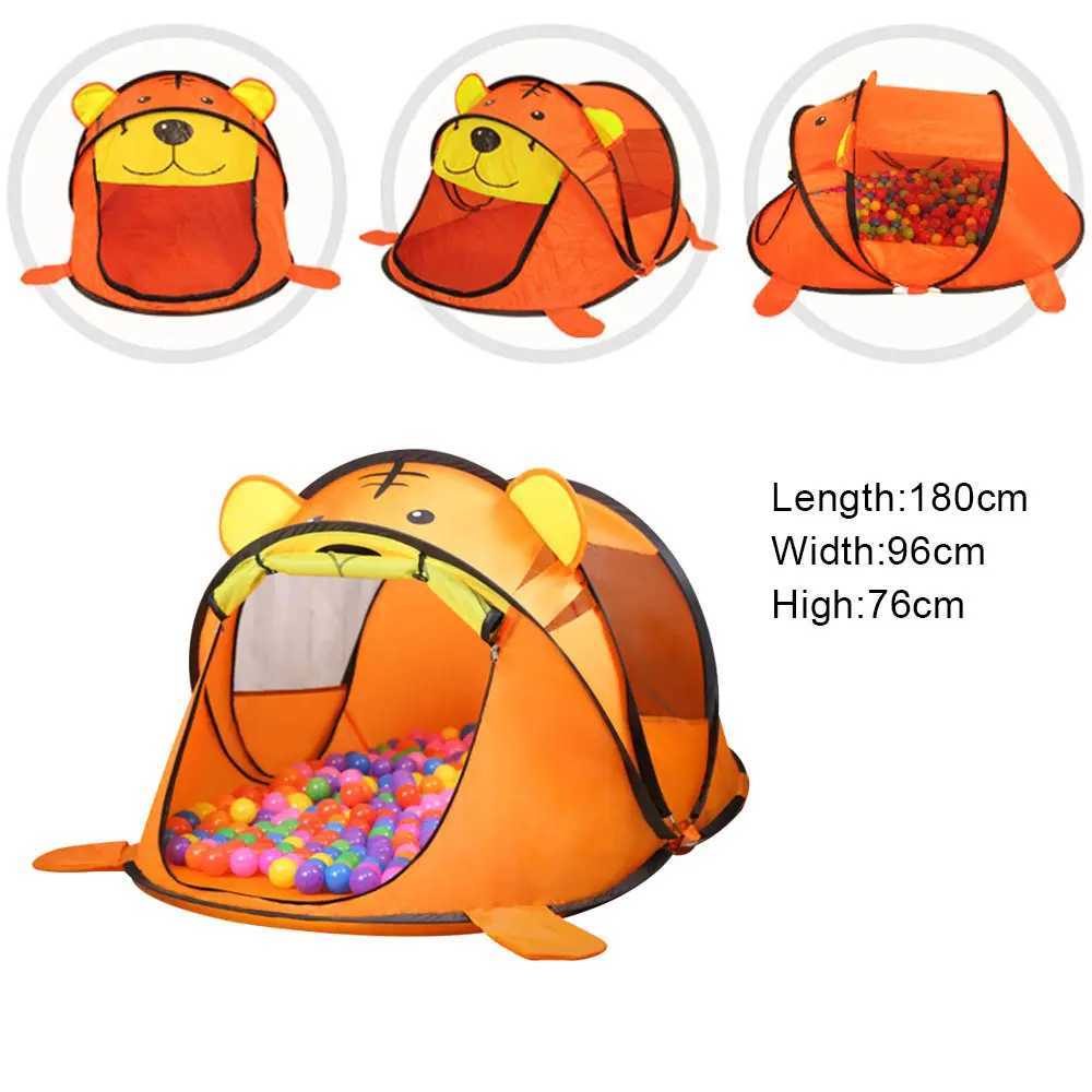 Portable Tiger Childrens Tent Cartoon Animal Childrens Game House Outdoor Pop up Toy Tent Indoor Net Baby Ball Pit Swimming Pool W241230