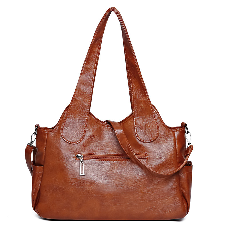 Handbag women, simple texture, shoulder bag, large capacity, versatile for business trips and commuting, casual tote bag