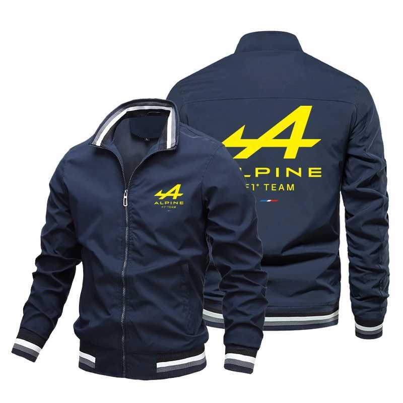 Men's Jackets New Alpine F1 team zipper jacket sports jacket outdoor car jacket Alpine mens jacket mens pocket casual spring and summer J241210