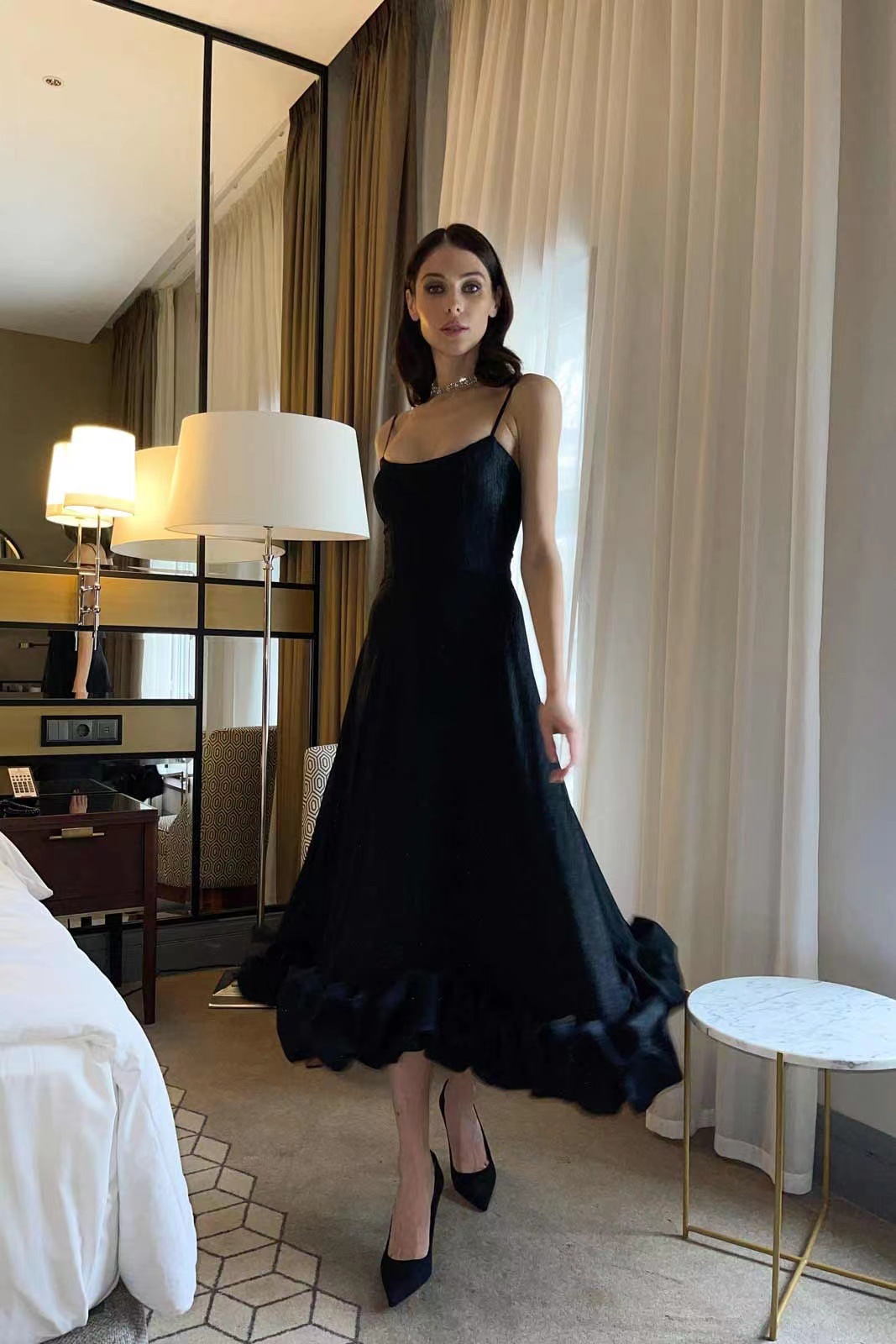 Casual Dresses Elegant Women Spaghetti Strap Party Evening Sexy Corset Ruched Graduation Gala Dress tail Guest Long Robe Prom Gown