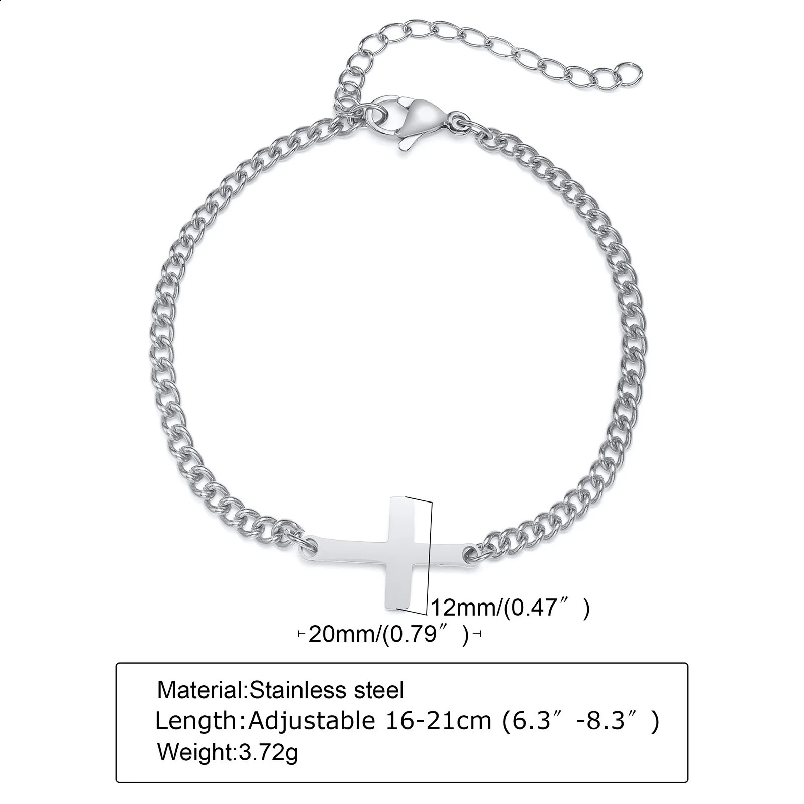 Stainless Steel Cross Religious Christian Bracelet Wristband JewelryWaterproof Never Fade Jewelry Gifts for Him 241223