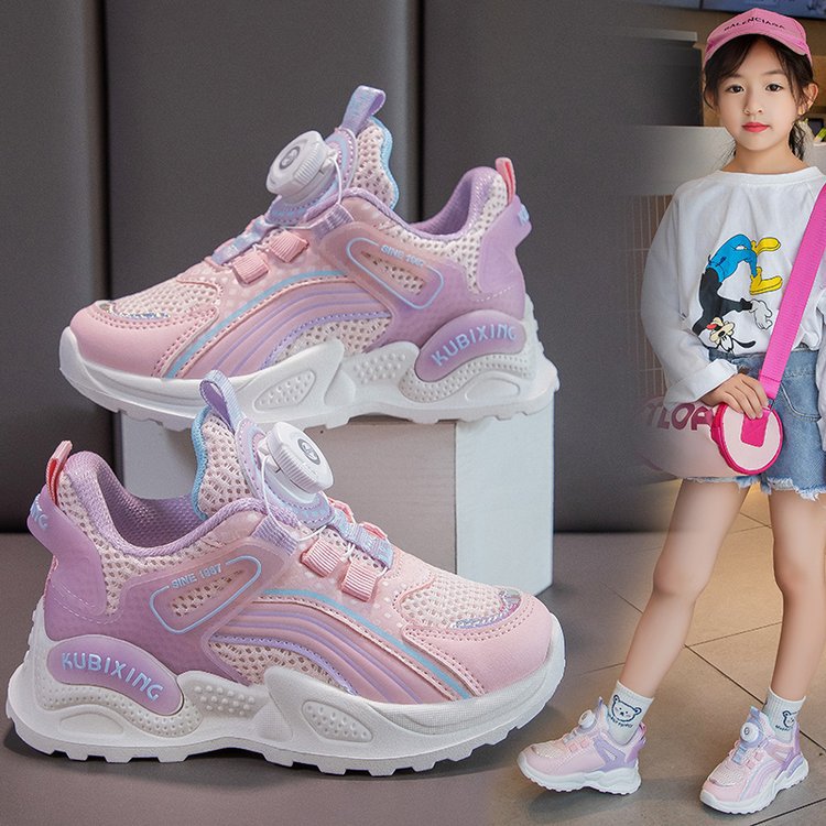 Kids Sneakers Girls School Toddler Casual Shoes Outdoor Mesh Running Shoes Kidsnest Light Soft Tennis Pink Non-slip Children Shoes Sizes US5C-US4Y