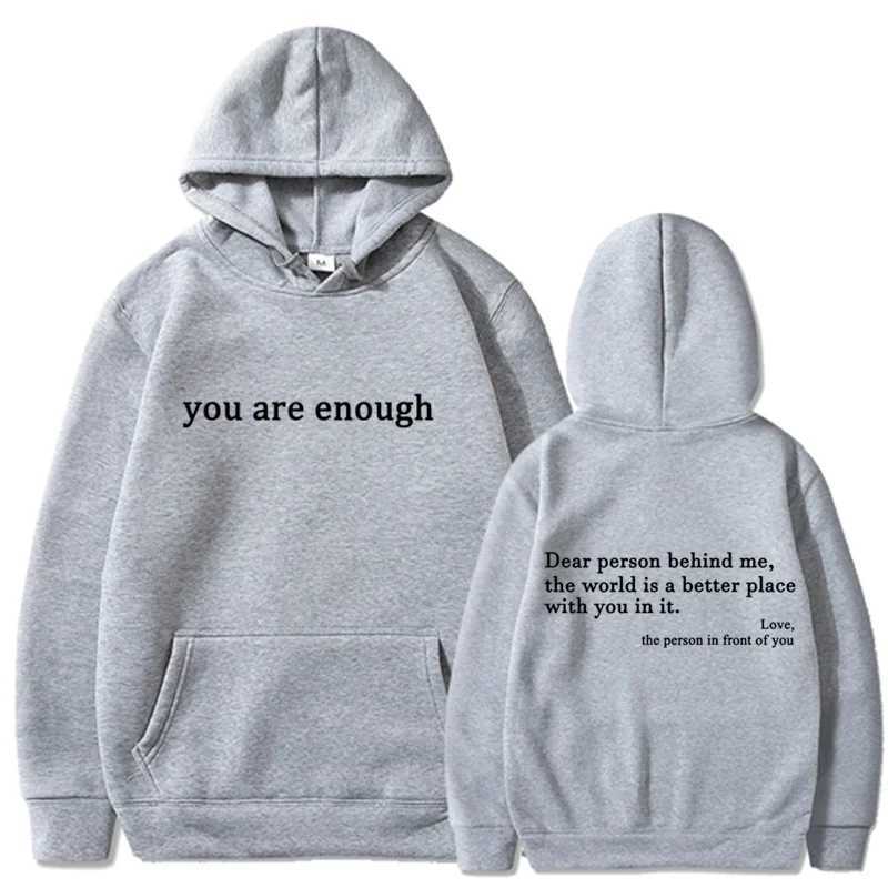 2024 Trends Youre Enough with Mens and Womens Hoodies Retro Pulling Hoodies Street Hip Hop Unisex Hot Selling Womens Hoodies W241230