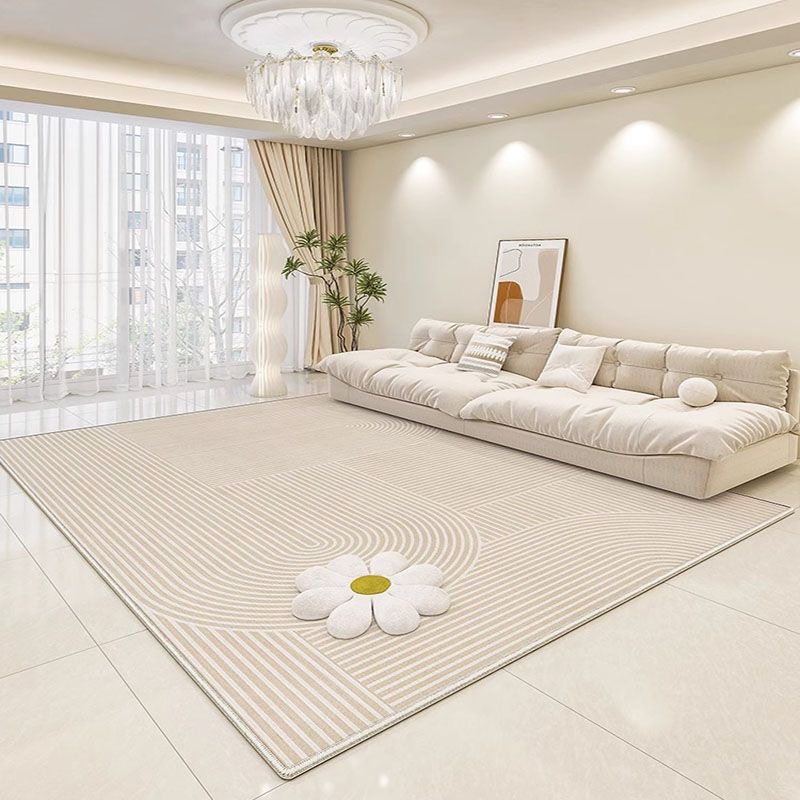 4325-55.6-PDD-Beige Minimalist Carpet Comfortable Refreshing Bedroom Rug Easy Care Waterproof Rugs