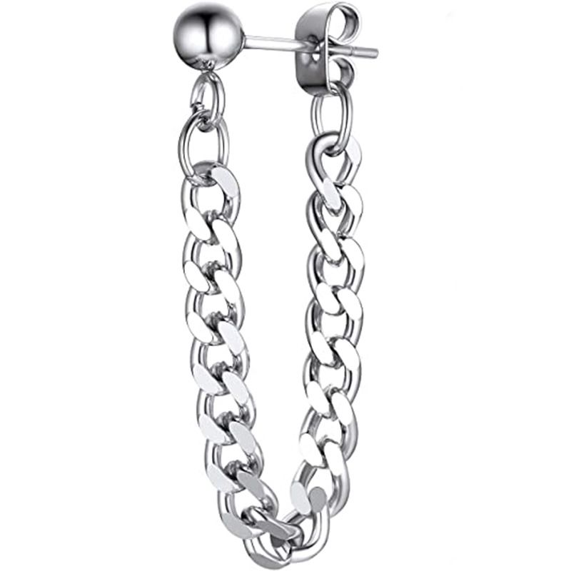 Trendsetting Men's Jewelry - European/American Inspired Black & Silver Earring Set with Durable Materials