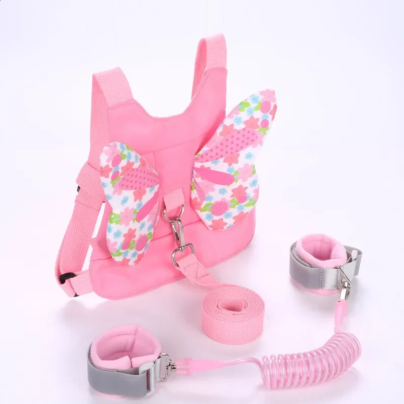 Childrens Anti Loss Bags Belt with Traction Rope Baby Bags Toddlers Leash Anti Lost Wrist Link Walking Safety Backpack Pink 241230