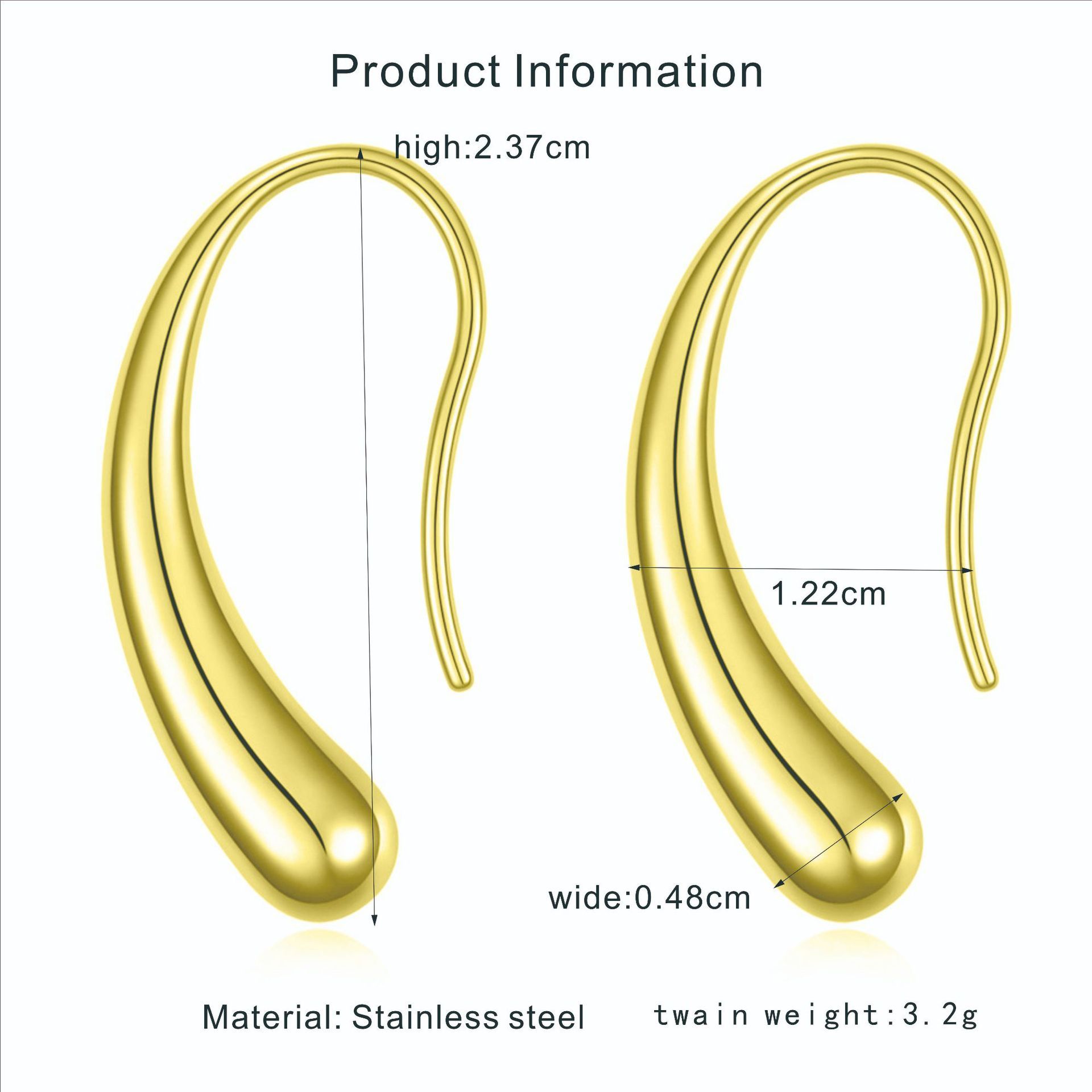 Stylish Women's Drop Earrings in Durable Stainless Steel - Modern Geometric Look