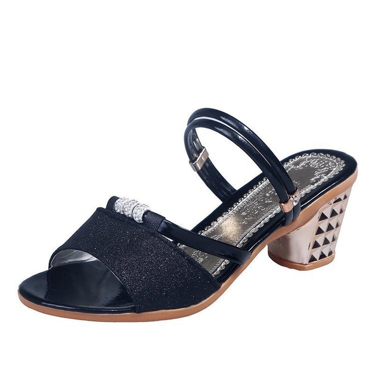 Open Toed Ddmywed Leg Loop Style Buckle Strap Sandal Summer Fish Mouth Dual Purpose External Wear Slippers Medium Heel Thick Chinese Brand Shoes F Ddm