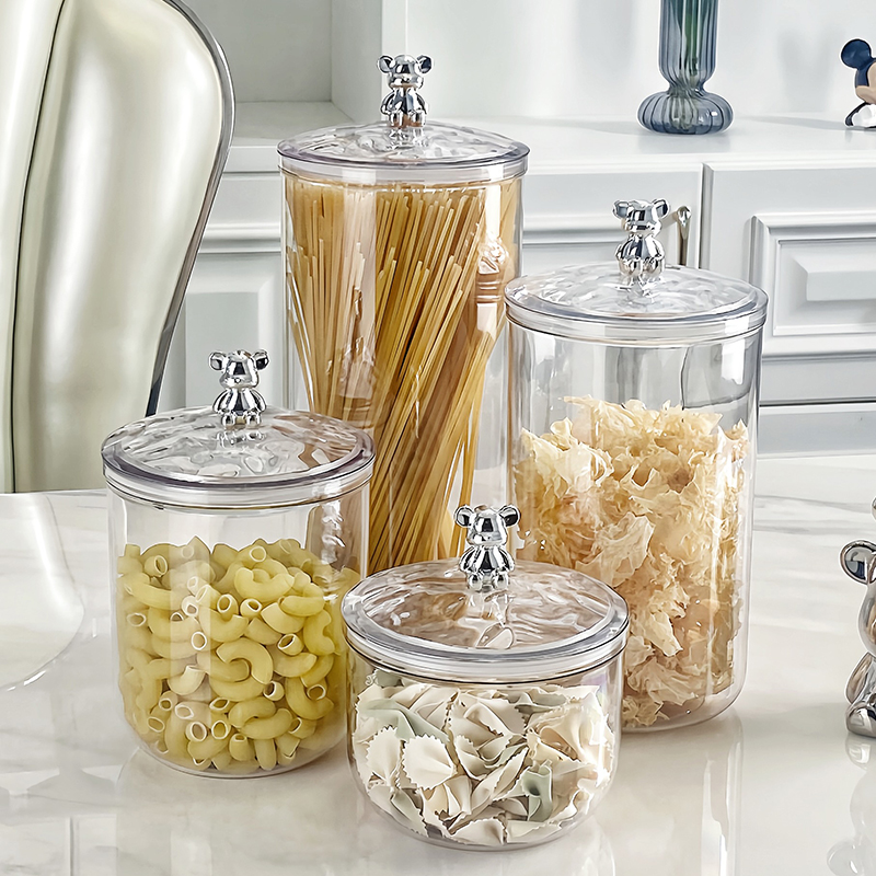 Luxury Airtight Food Jar with Round Handle & Silicone Seal 900ml