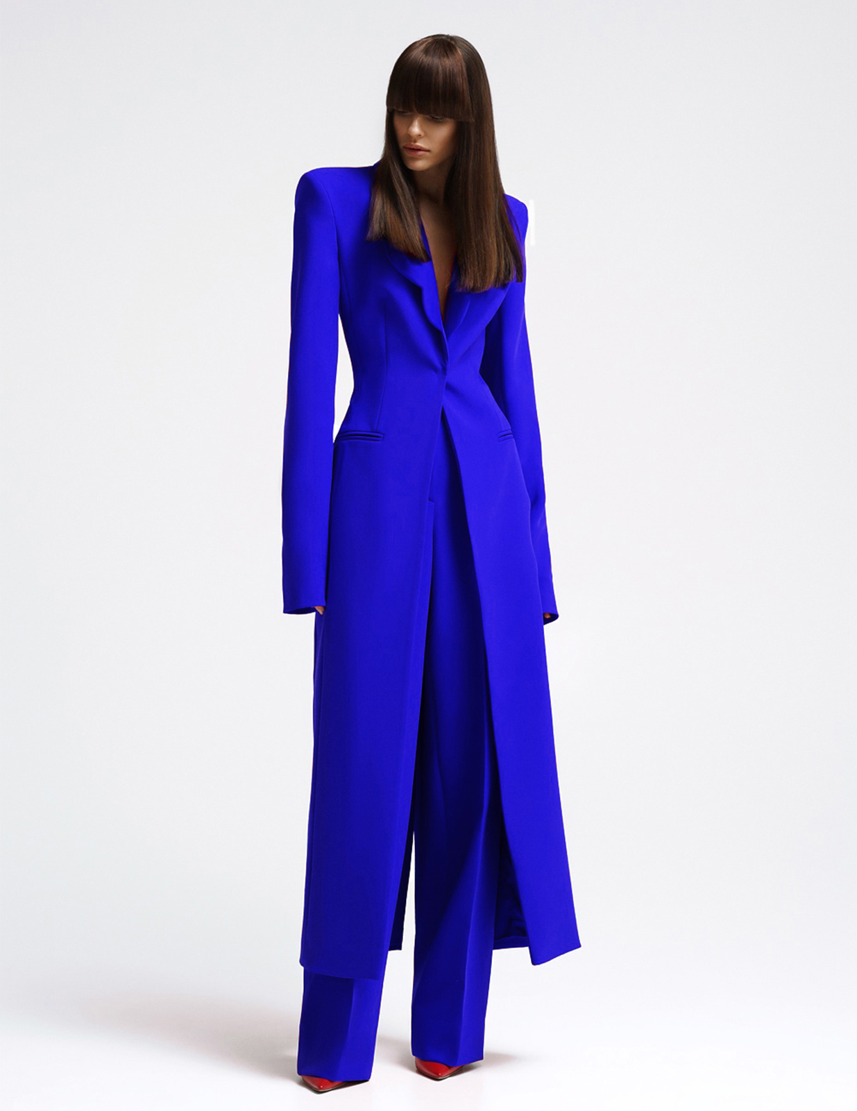 Candy Color Women Long Blazer Sets Slim Fit One Button Prom Birthday Party Formal Wear Custom Made Outfit Jacket 2 Pieces