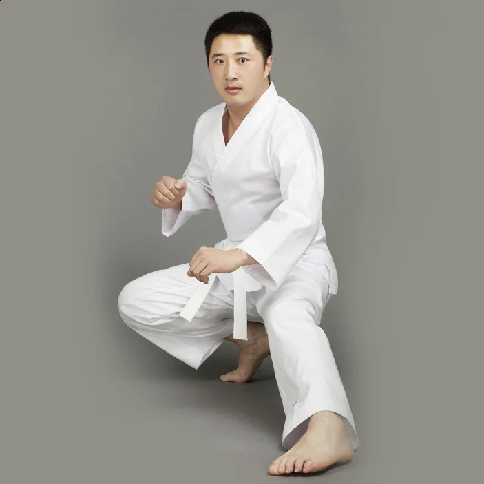 Quality Dobok child adult karate uniform suit WTF Taekwondo kick boxing MMA Martial art training clothes dobok 55%cotton 241230