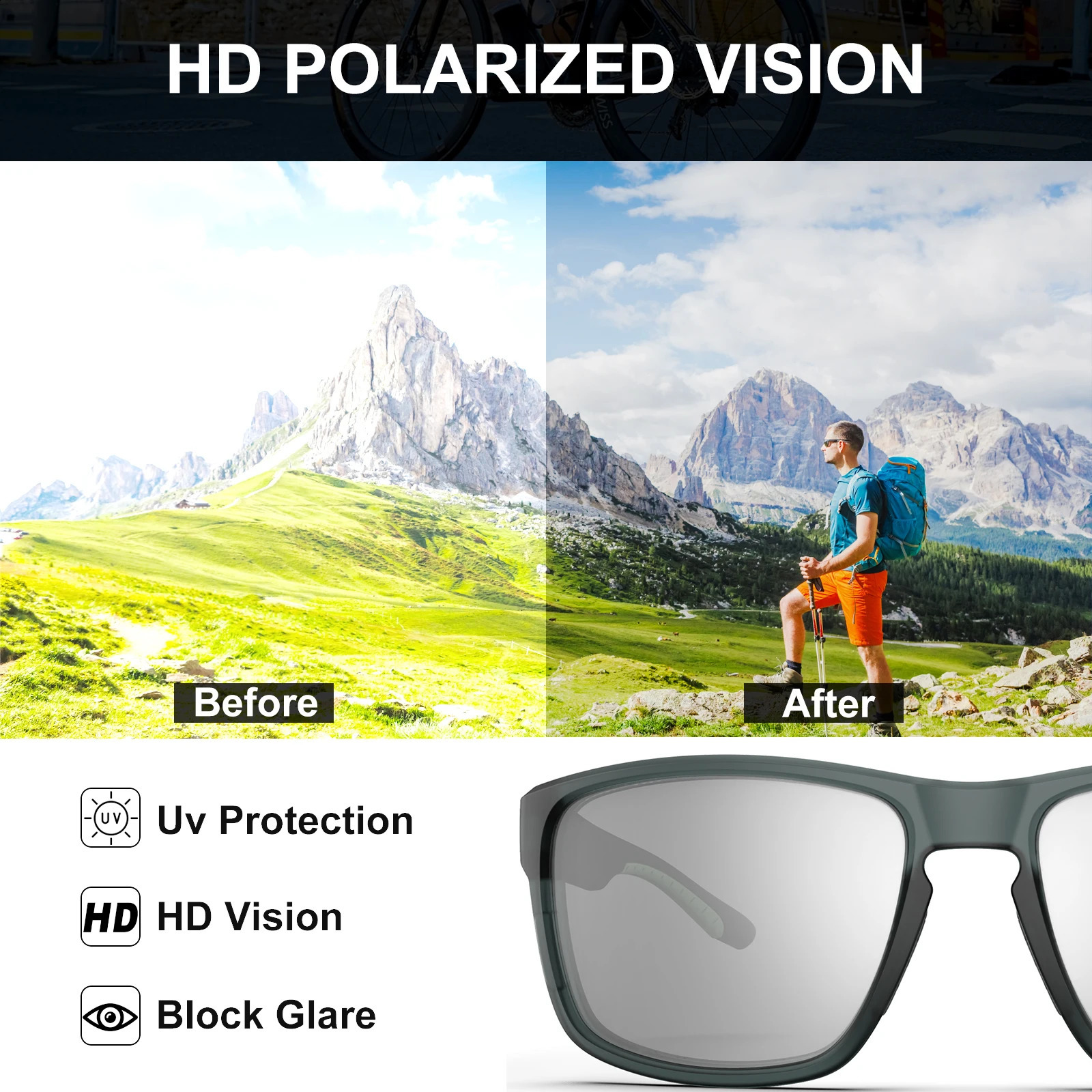 Suukaa Mens Polarized Sunglasses For Men Women Driving Travel Fashion Vintage Sun Glasses Eyewear UV400 241230