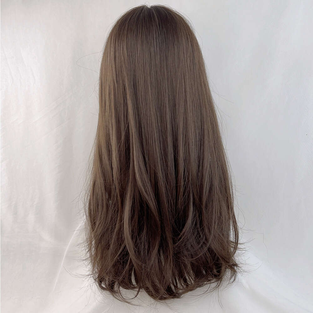 Lace Front Wig Cover T Shape Jiahe's New High-Temperature Silk Simulation Lace Wig With Natural Split Bangs And Long Curly Hair, Hand Woven Headb