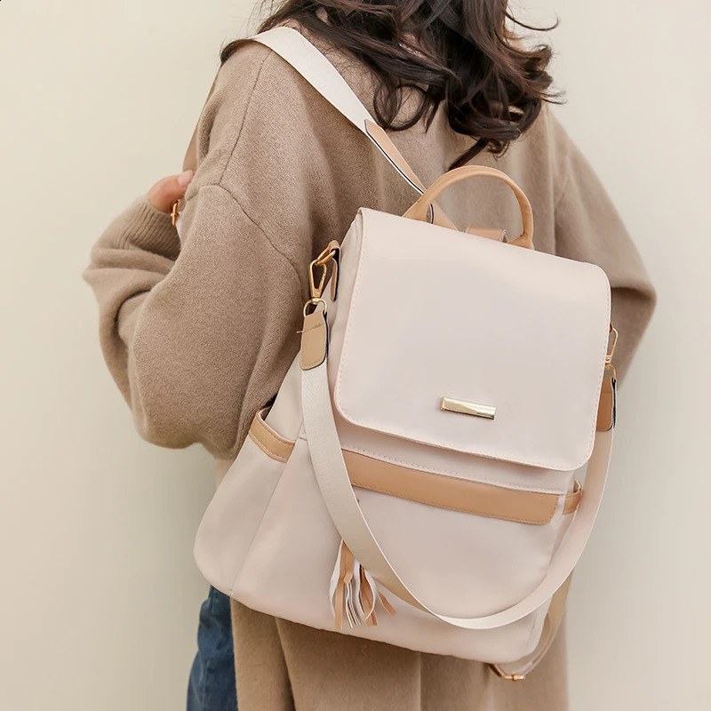 Nylon Zipper Fashion Backpacks Casual Basic Style Bags for Women Portable Interior Zipper Pocket Mochilas Para Mujer 241230