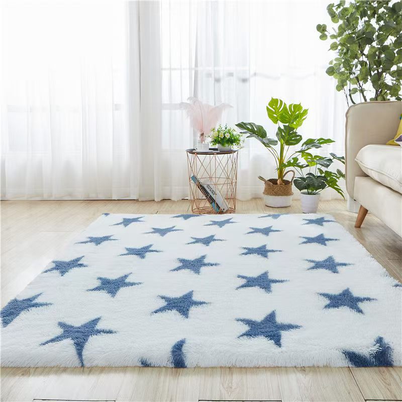 4619-55-BB-Simple Rectangular Solid Color Silk Carpet Bedroom Bed Living Room Sofa Blanket