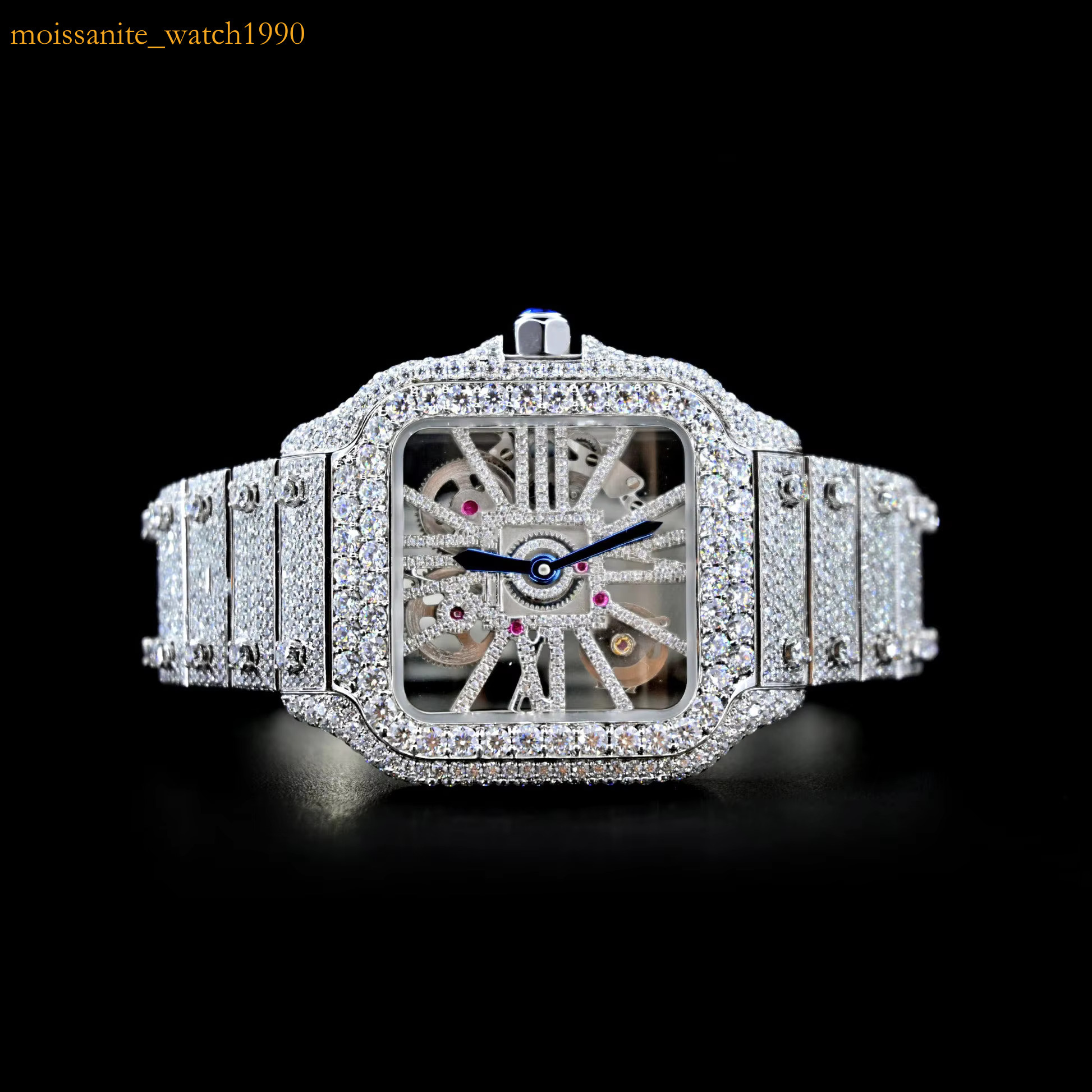 High-precision tactical mechanical watch Attractive Design Full Iced Out Dia with vvs Customized Moissanite Watch for Unisex from India