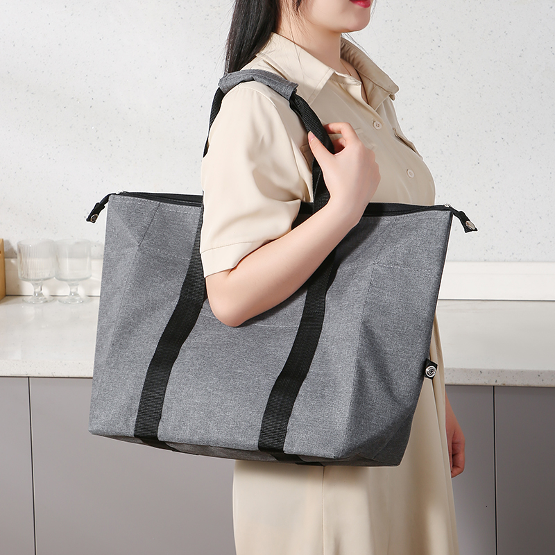 Large Capacity Foldable Tote Lunch Bags Portable Travel Insulated Cooler Camping Picnic Shoulder Bag