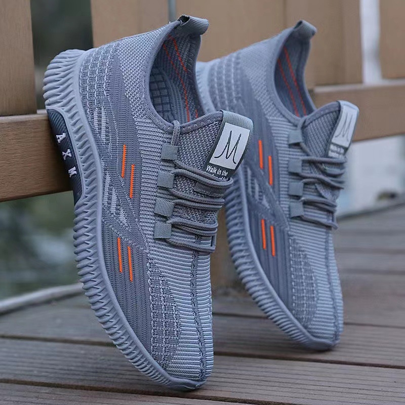 2025 summer new mesh flying woven breathable sports shoes men's casual all fashion shoes lightweight outdoor running shoes