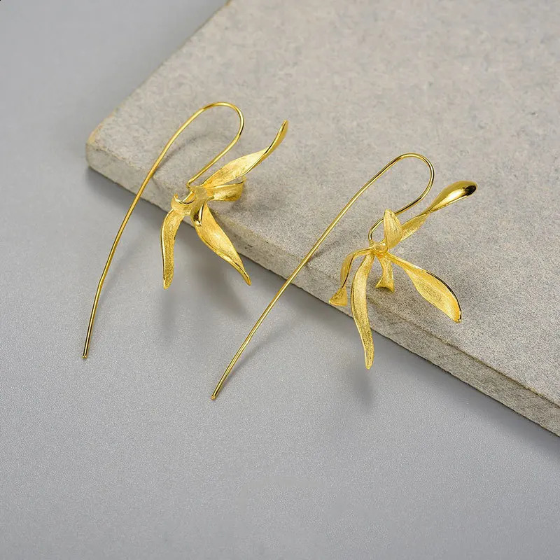 Elegant Simple Orchid Dangle Earrings Fashion Flower Earring Jewelry Women for Four Season Commuting 241225