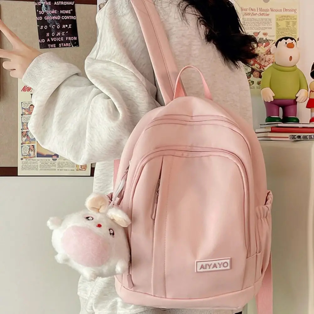 Large Handbag Waterproof Students School Bags Ins Multi Pockets High School Backpacks Nylon Cartoon Teenage Shoulder Bags Girl 241230