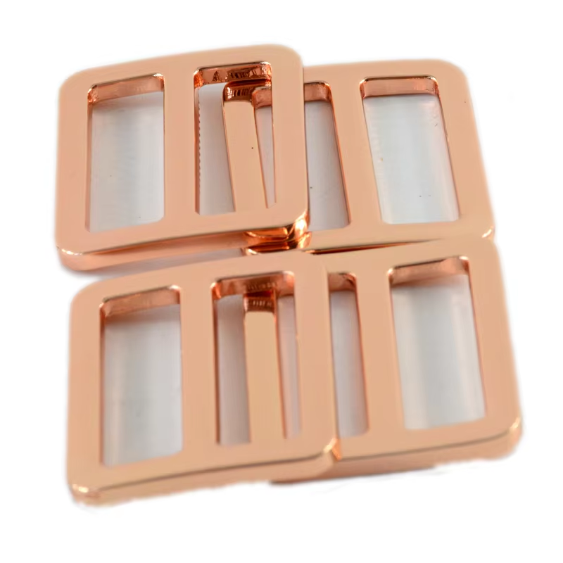 Zinc alloy tri glide slider buckle 25mm rosa gold metal hook for handbag