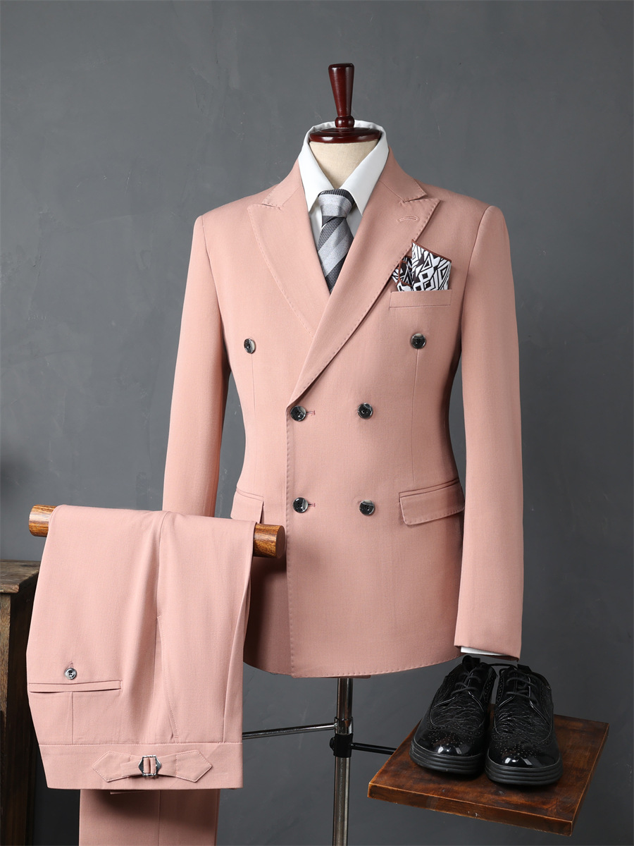 K694 Men's Spring & Autumn Single Suit - Casual Jacket with Solid Color Design for Business Wear