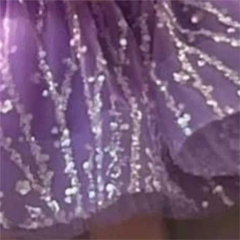 Girl's Dresses Baby girl princess sequin dress with shoulder puff sleeves baby toddler thin gauze Vestido birthday party baby costume 1-14Y Y2502