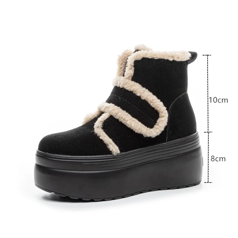 AIYUQI Snow Boots Women Genuine Leather Winter Boots Women Platform Fashion Warm Women Ankle Boots