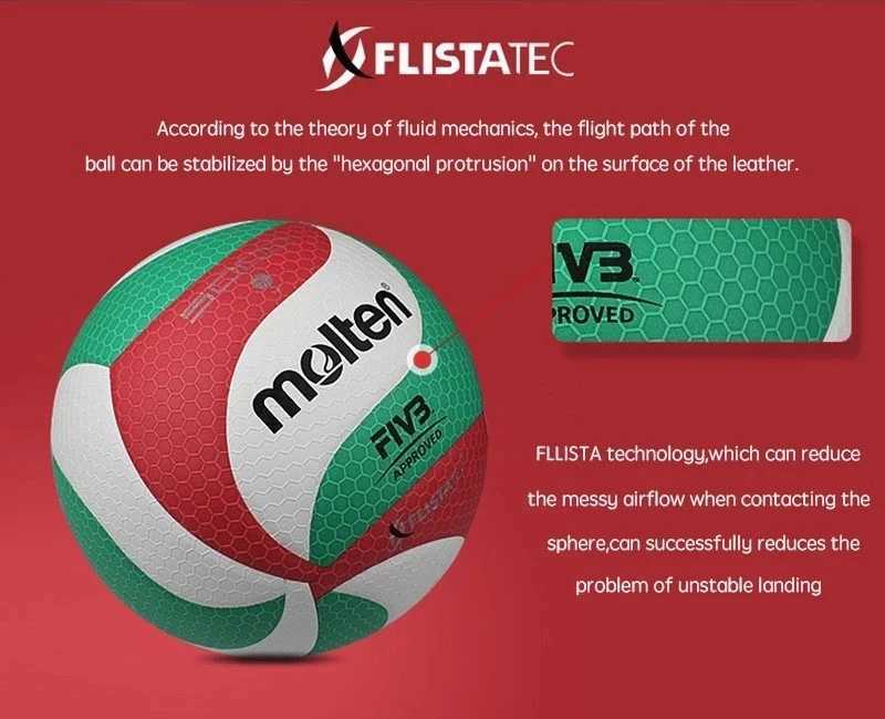 US Original Molten V5M5000 Volleyball Standard Size 5 PU Ball for Students Adult and Teenager Competition Training Outdoor IndooXJ241230