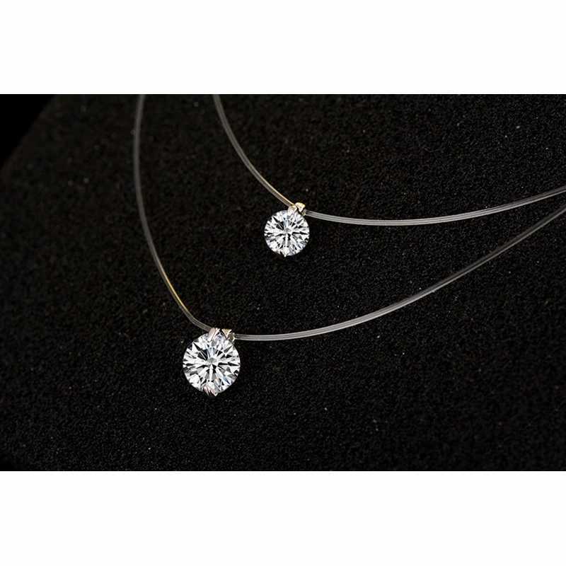 Top single white crystal pendant necklace 925 sterling silver summer girls and womens necklace wholesale W241230