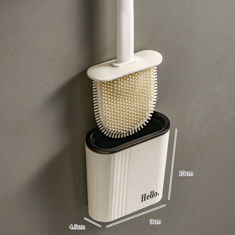 Sleek White Plastic Toilet Bowl Cleaner with Ergonomic Grip and Non-Scratch Design