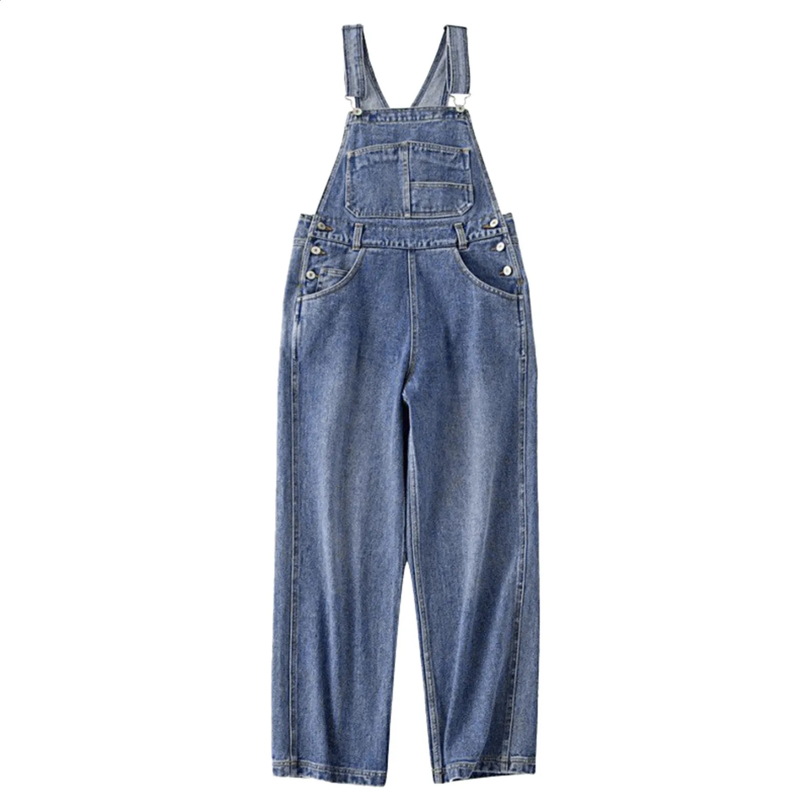 Jeans Rompers Overalls Womens Fashion Oversized Strap n Wide Leg Jumpsuits Autumn Streetwear Cow Pants 241230